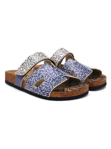 Calceo Slippers blauw/wit