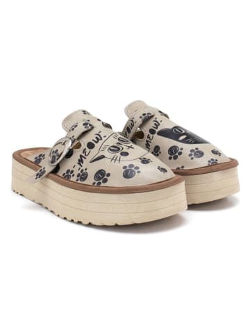 Calceo Clogs in Beige/ Schwarz