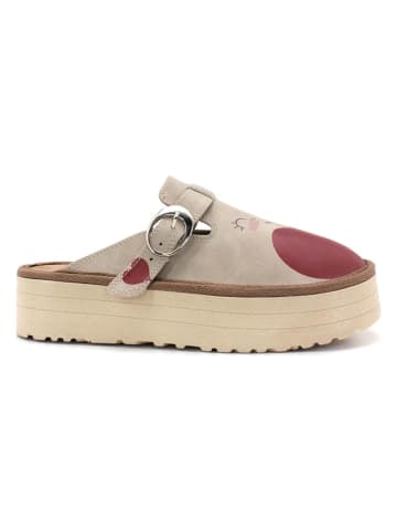 Calceo Clogs beige/rood