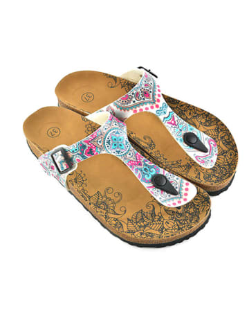 Calceo Teenslippers wit/meerkleurig