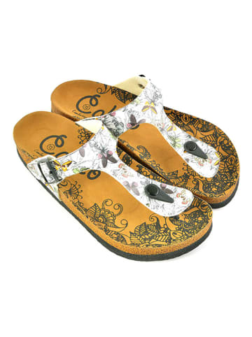 Calceo Japonki w kolorze białym ze wzorem