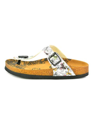 Calceo Teenslippers wit/meerkleurig