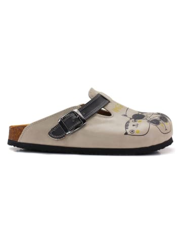 Calceo Clogs in Beige/ Anthrazit