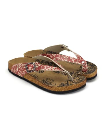 Calceo Teenslippers crème/rood