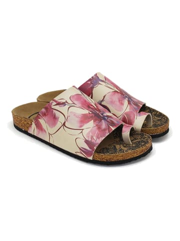 Calceo Zehentrenner in Creme/ Pink