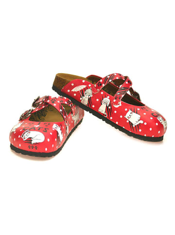 Calceo Clogs in Rot/ Bunt