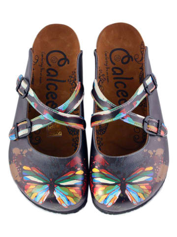 Calceo Clogs donkerblauw/meerkleurig