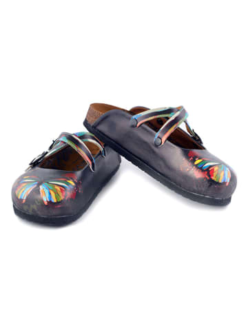 Calceo Clogs donkerblauw/meerkleurig