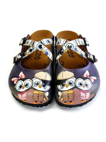 Calceo Clogs donkerblauw/meerkleurig