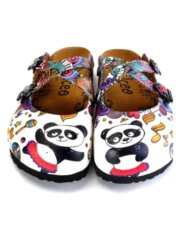 Calceo Clogs wit/meerkleurig