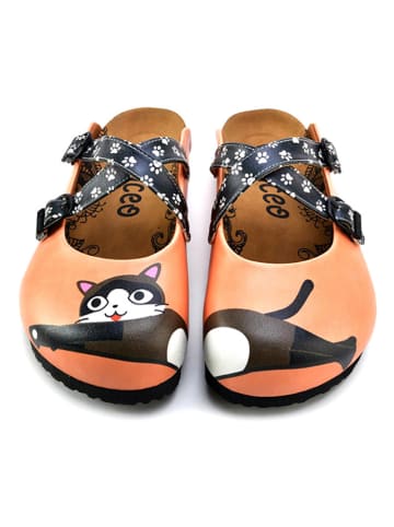 Calceo Clogs in Orange/ Bunt