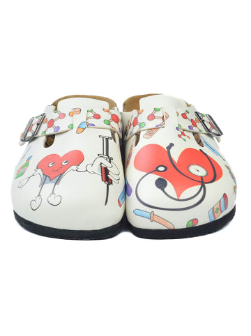 Calceo Clogs crème/meerkleurig