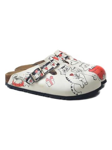 Calceo Clogs in Weiß/ Bunt