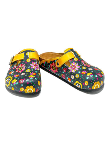 Calceo Clogs in Schwarz/ Bunt