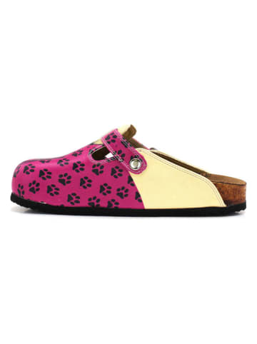 Calceo Clogs roze/geel