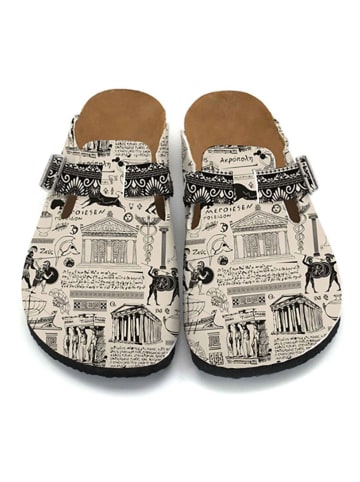 Calceo Clogs in Beige/ Schwarz