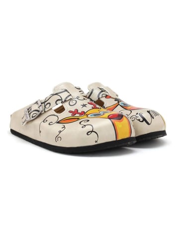 Calceo Clogs in Beige/ Gelb