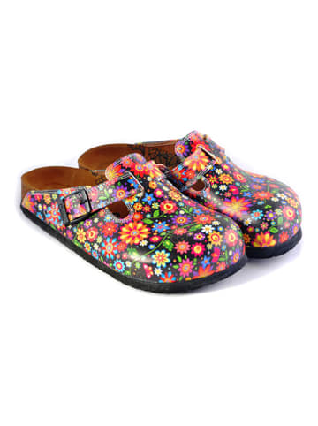 Calceo Clogs in Schwarz/ Bunt