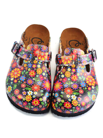 Calceo Clogs in Schwarz/ Bunt