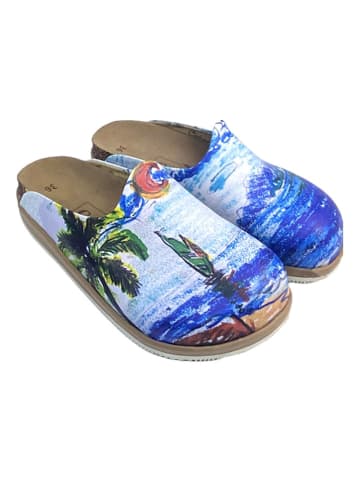 Calceo Clogs blauw/meerkleurig