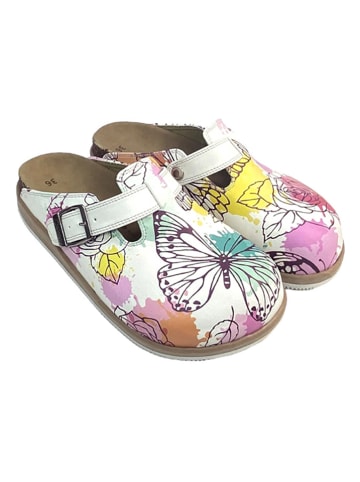 Calceo Chodaki w kolorze białym ze wzorem