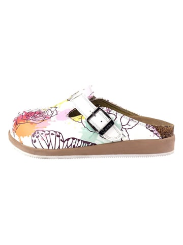 Calceo Clogs wit/meerkleurig