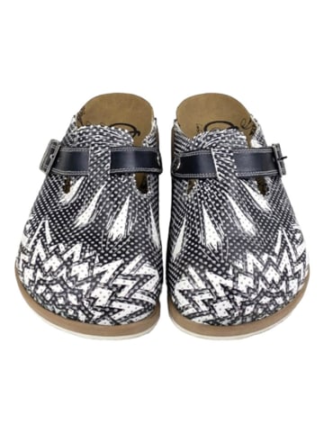 Calceo Clogs in Dunkelblau/ Weiß