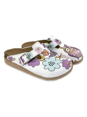 Calceo Clogs in Weiß/ Bunt