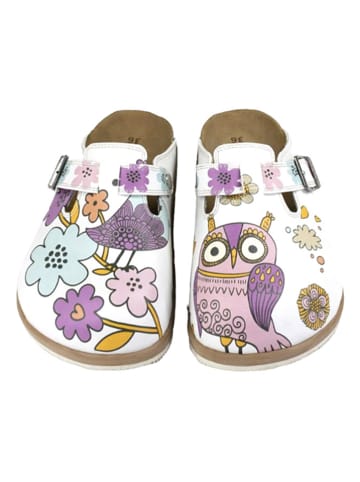 Calceo Clogs in Weiß/ Bunt