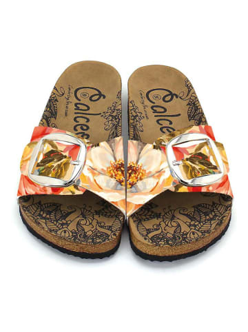 Calceo Klapki w kolorze pomarańczowym