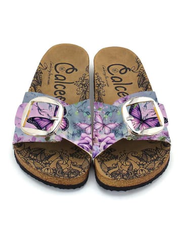 Calceo Slippers lichtblauw/paars