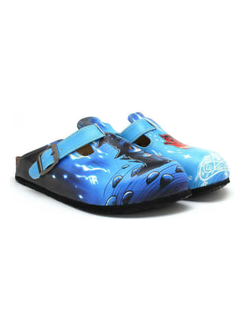 Calceo Clogs in Blau/ Bunt