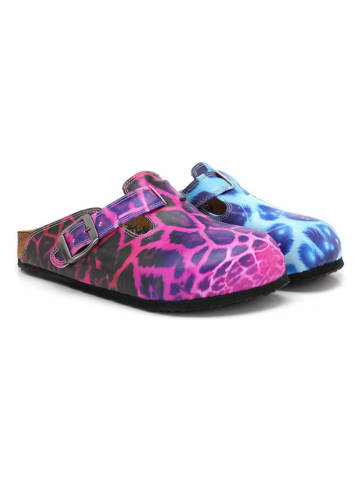 Calceo Clogs in Pink/ Hellblau