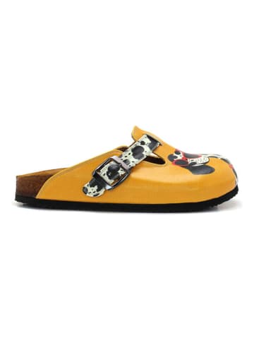Calceo Clogs oranje/zwart/wit