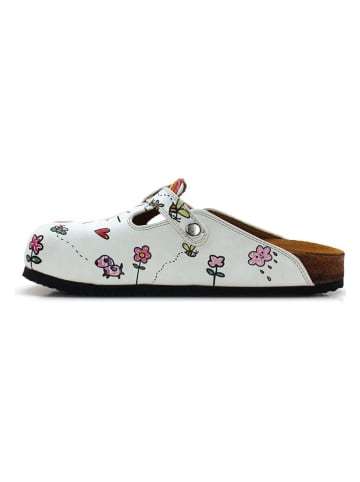 Calceo Clogs in Weiß/ Bunt
