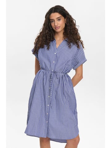 NÜMPH Jurk blauw/wit