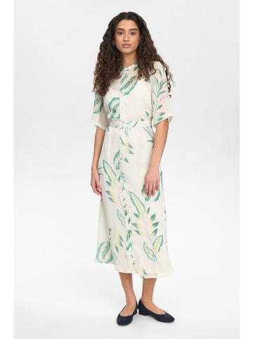 NÜMPH Kleid "Nukyndall" in Creme/ Grün