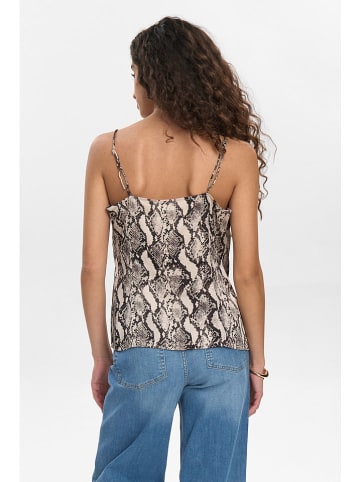 NÜMPH Top "Nuvictoria" in Beige/ Schwarz