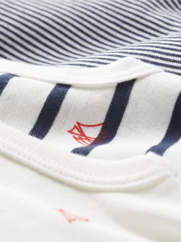 PETIT BATEAU 3er-Set: Bodys in Weiß/ Dunkelblau