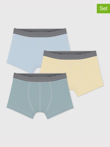 PETIT BATEAU 3er-Set: Boxershorts in Hellblau/ Gelb