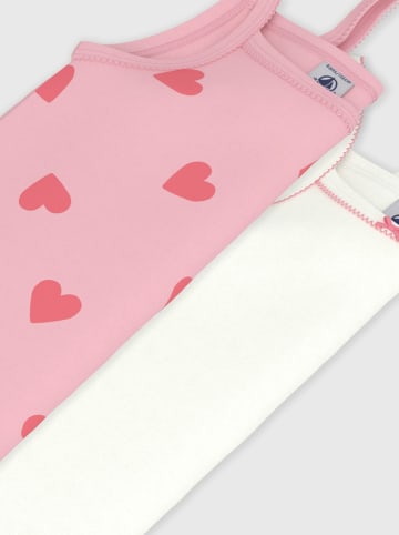 PETIT BATEAU 2-delige set: hemdjes wit/lichtroze