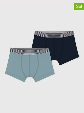 PETIT BATEAU 2-delige set: boxershorts lichtblauw/donkerblauw