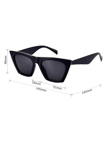 Lucky Bees Damskie okulary przeciwsłoneczne (3 szt.) w kolorze czarnym
