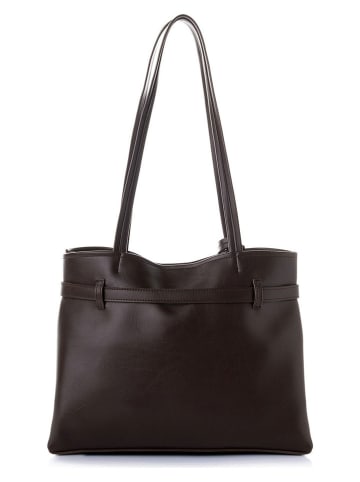 Vince Camuto Schultertasche "Catania" in Dunkelbraun - (B)35 x (H)28 x (T)12 cm