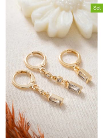 Lodie Silver 3-delige set: vergulde creolen