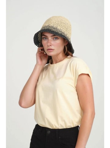 Lucky Bees Sonnenhut in Creme/ Schwarz