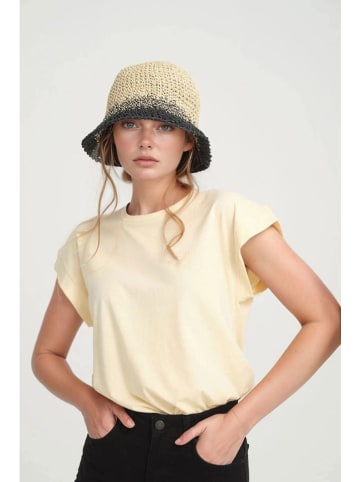 Lucky Bees Sonnenhut in Creme/ Schwarz