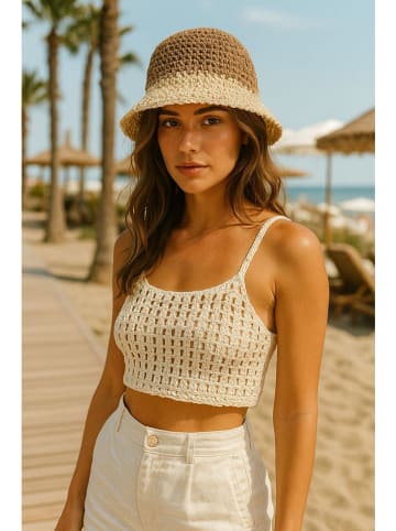 Lucky Bees Sonnenhut in Beige/ Creme