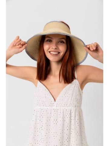 Lucky Bees Sonnenvisier in Creme/ Blau