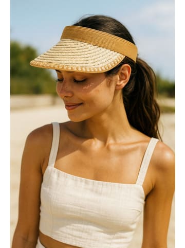 Lucky Bees Sonnenvisier in Beige/ Creme